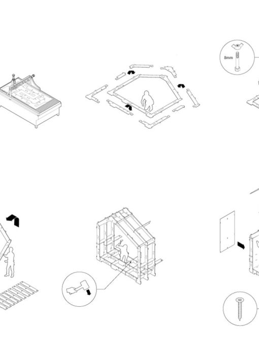 planos paso a paso de una construcción modular