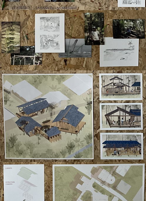 planchas arquitectónicas en un fondo de madera