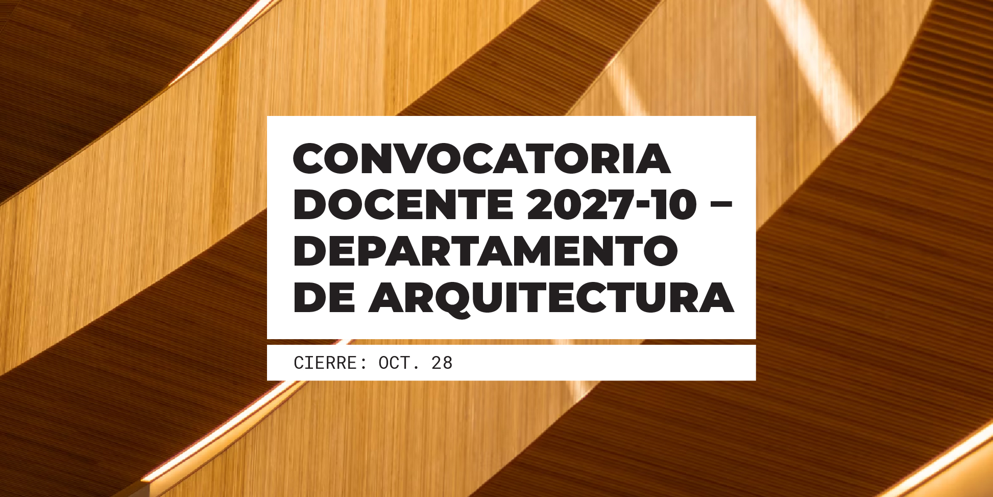 Convocatoria Docente 2027-1 Departamento de Arquitectura